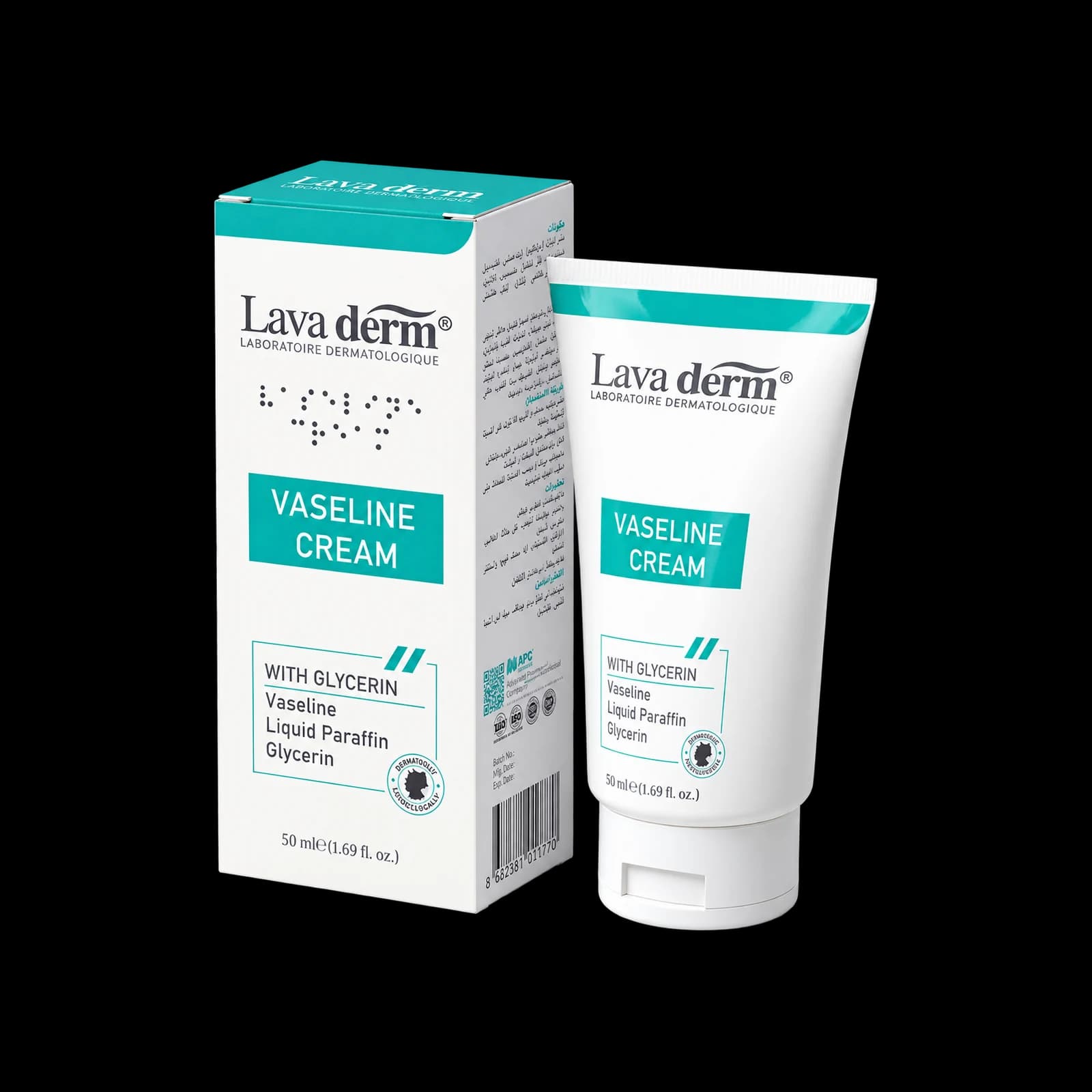 Lava Derm Vaseline Cream with glycerin, 50 ml box and tube