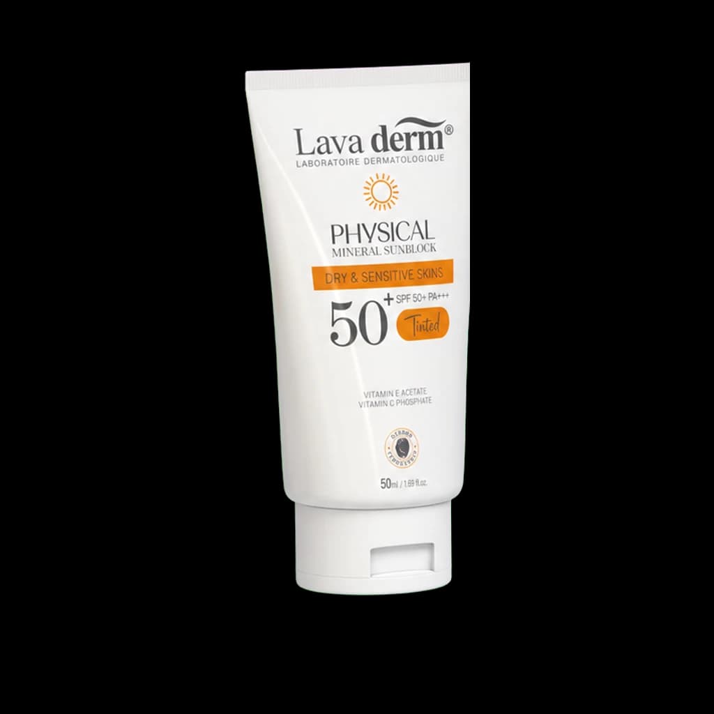 Lava Derm Physical Mineral Sunblock Cream SPF 50+ PA+++ tinted tube, 50 ml