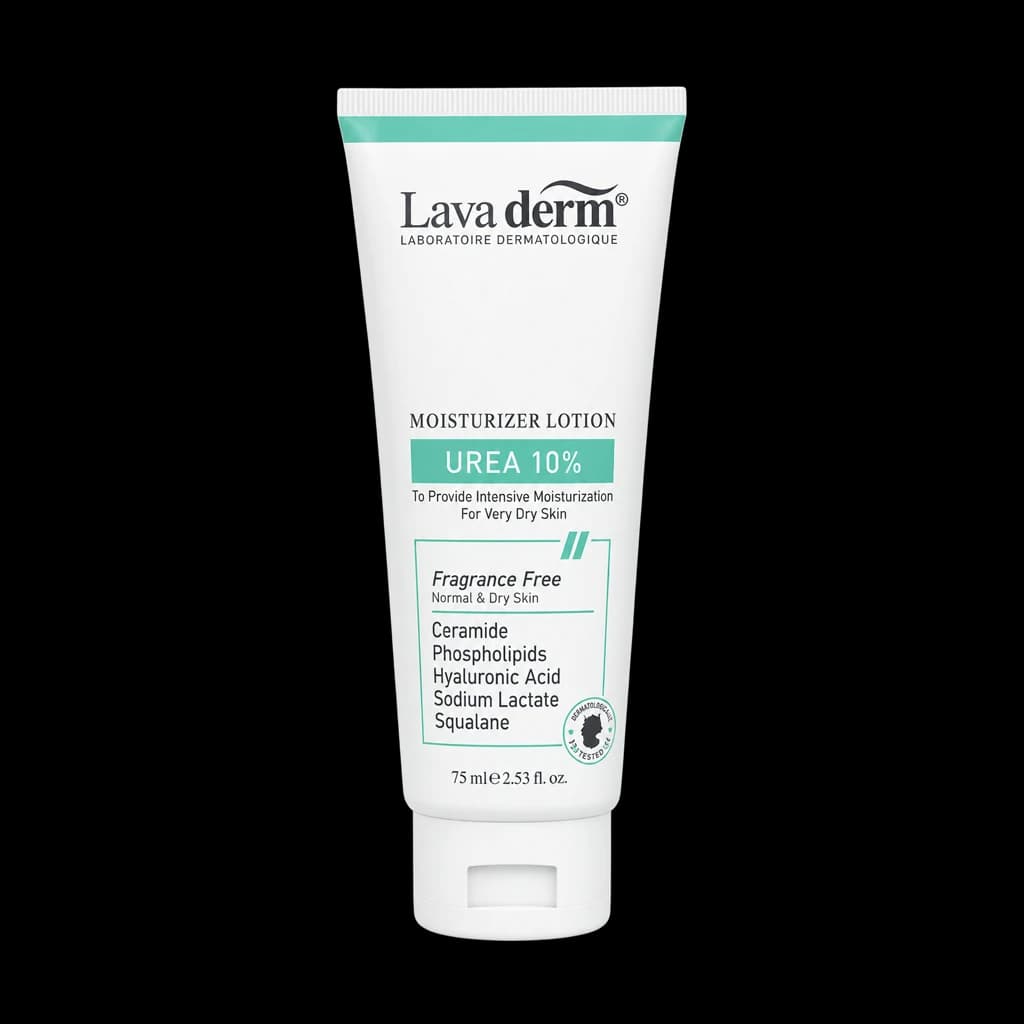 Lava Derm Urea 10% moisturizer lotion tube, 75 ml