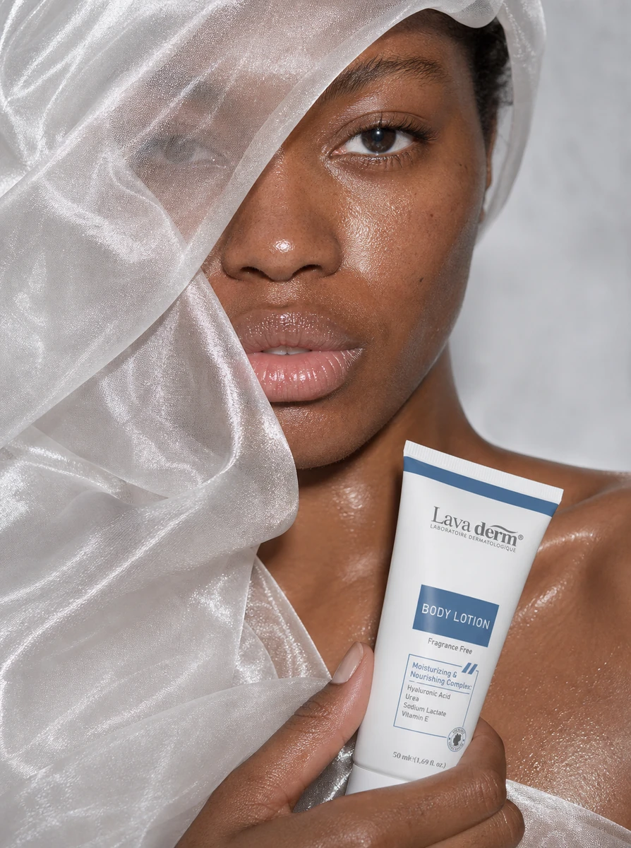 Lava Derm body lotion skincare portrait